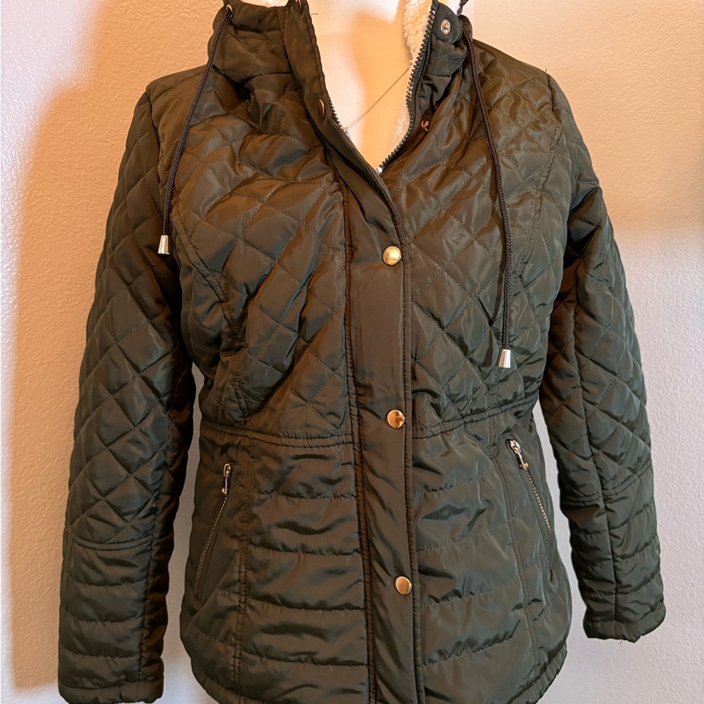Quilted Olive Green Women's Jacket